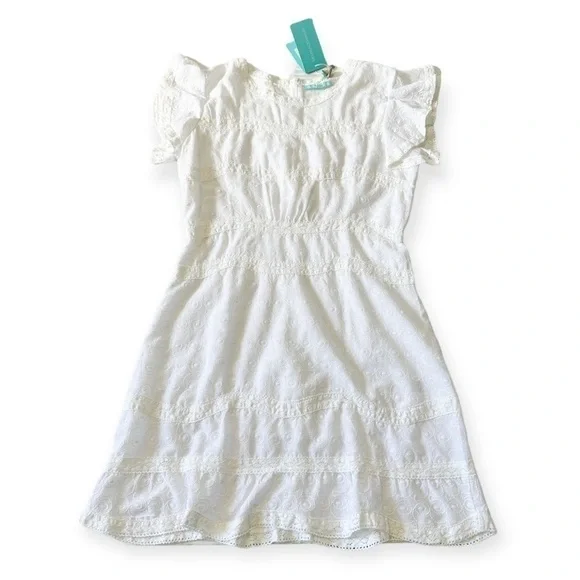 NWT, Melissa Odabash Meghan Crochet-trimmed Embroidered Mini Dress, Size L - Picture 8 of 16